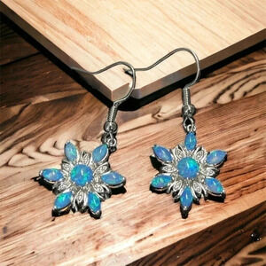 Blue Snowflake Earrings